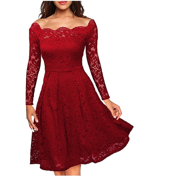 Dresses & Skirts - Vintage Style Floral lace Swing cocktail dress